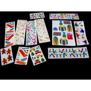 Mrs. Grossman Lot Stickers, 2 block, 18 modules Christmas Lights, Gifts,Confetti
